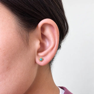 Turquoise Bloom Mini Studs