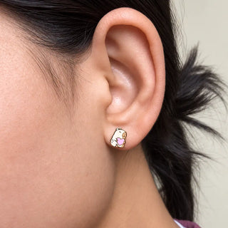 Capybara Heart Studs
