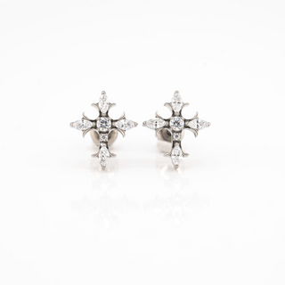 Florentine Cross Titanium Studs