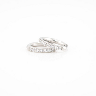 Titanium CZ 10mm Huggie Hoops – Platinum Plated