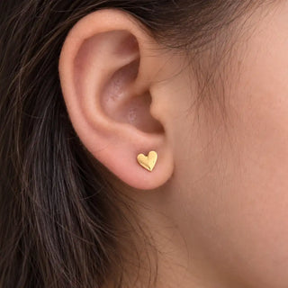 Classic Heart 18K Gold Plated Titanium Studs