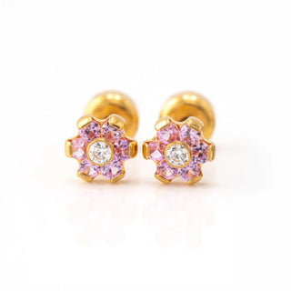 Blush Bloom 18K Gold Titanium Studs