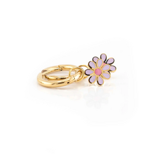Purple Daisy Charms with 10mm Huggie Hoops