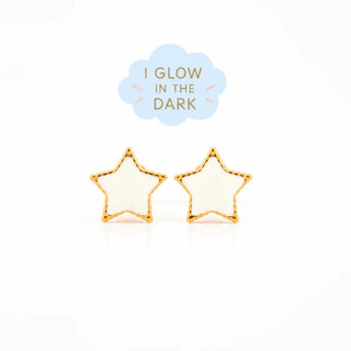 Star Glow-in-the-Dark Studs – 18K Gold Plated Titanium